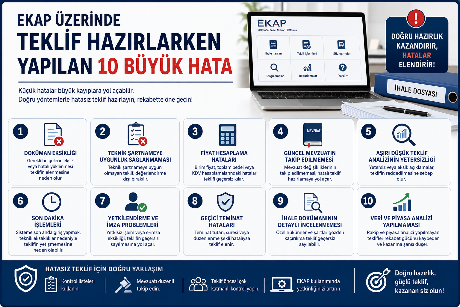 EKAP Üzerinde Teklif Hazırlarken Yapılan 10 Büyük Hata
