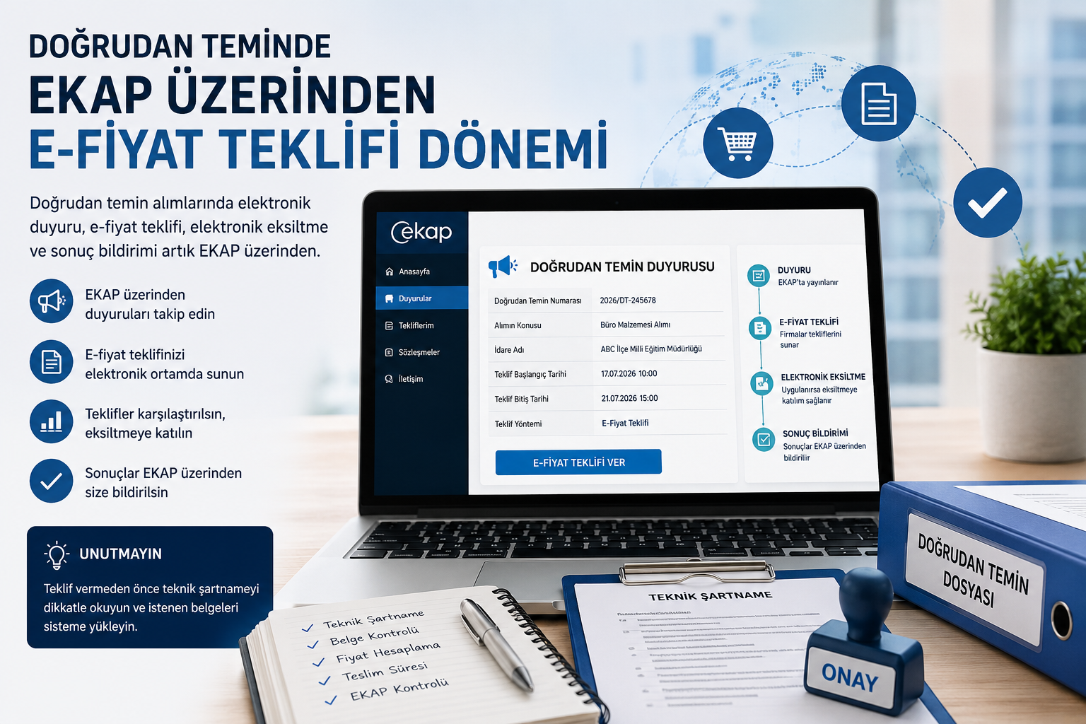 Doğrudan Teminde EKAP Üzerinden E Fiyat Teklifi Dönemi